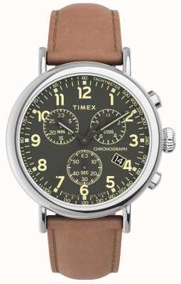 Timex Standard-Chrono-braunes Lederband TW2V27500