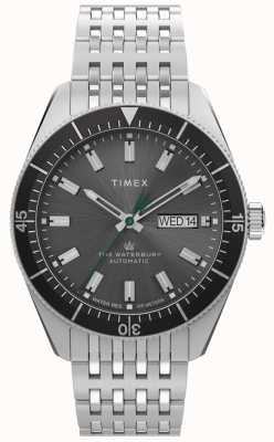 Timex Herren | Waterbury-Tauchgang | Automatik schwarzes Zifferblatt | Edelstahlarmband TW2V24900