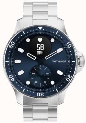 Withings Scanwatch Horizon – Hybrid-Smartwatch mit EKG (43 mm), blauem Hybrid-Zifferblatt/Edelstahl HWA09-MODEL 7-ALL-INT