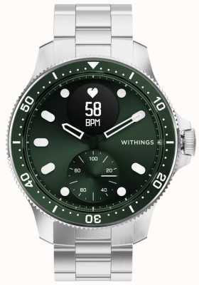 Withings Scanwatch Horizon – grüne Smartwatch aus Edelstahl und Silikonarmband HWA09-MODEL 8-ALL-INT