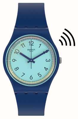 Swatch Cielpay! blaues Unisex-Silikonarmband SVHN102-5300