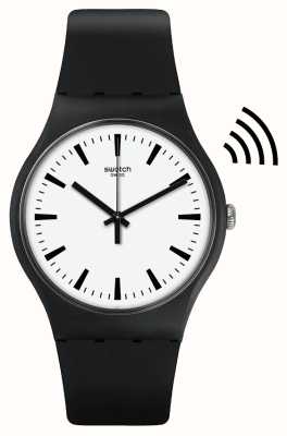 Swatch Blackback-Zahlung! Unisex-Uhr mit weißem Zifferblatt SVIB105-5300