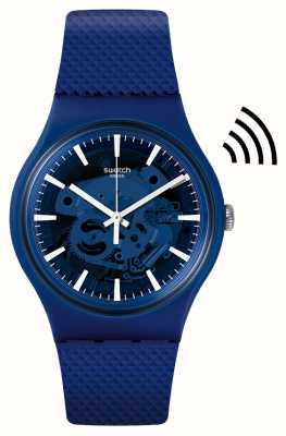Swatch Ozean bezahlen! blaues Silikonarmband SVIN103-5300