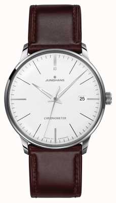 Junghans Herren-Meisterchronometer braunes Lederband Saphirglas 27/4130.02
