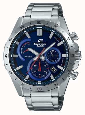 Casio Edifice-Armbanduhr aus Edelstahl mit blauem Zifferblatt EFR-573D-2AVUEF