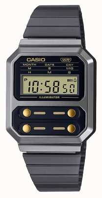 Casio Kollektion Uhr aus grau plattiertem Edelstahl A100WEGG-1A2EF