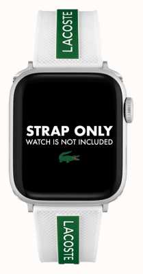 Lacoste Apple-Uhrenarmband aus weißem und grünem Silikon 2050003