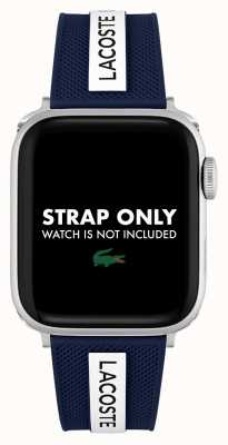 Lacoste Apple Watch Armband blaues und weißes Silikon 2050002