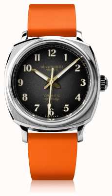 Duckworth Prestex Verimatic | automatisch | schwarzes Zifferblatt | orangefarbenes Gummiband D891-01-OR