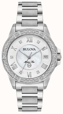 Bulova Marinestern Diamant / Edelstahl 96R232
