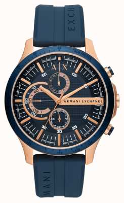 Armani Exchange Herren | blaues Chronographenzifferblatt | blaues Silikonband AX2440