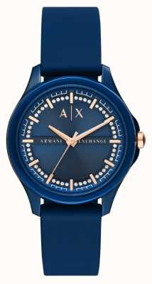 Armani Exchange Damen | blaues Zifferblatt | blaues Gummiband AX5266