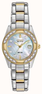 Citizen Damen-IP-Armbanduhr „Regent“ mit 28 Diamanten aus Edelstahl und Gold EW1824-57D