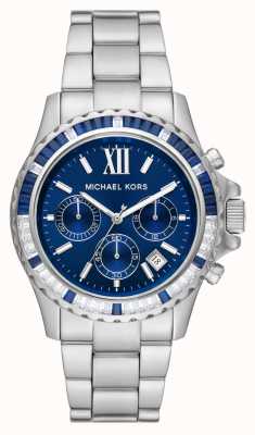 Michael Kors Everest Uhr mit blauer und weißer Lünette mit Kristallen MK7237
