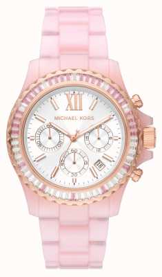 Michael Kors Everest Uhr mit Kristallbesatz aus Acetat in Pink MK7240