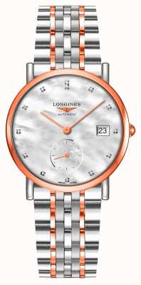 LONGINES Die Longines Elegant Collection (34,5 mm) Perlmuttzifferblatt / zweifarbiges Armband L43125877