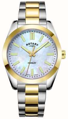 Rotary Damen-Henley | Perlmutt-Zifferblatt | zweifarbiges Armband LB05281/41