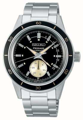 Seiko Uhr im Presage-Stil der 60er Jahre mit grauem Zifferblatt und grauer Lünette SSA449J1