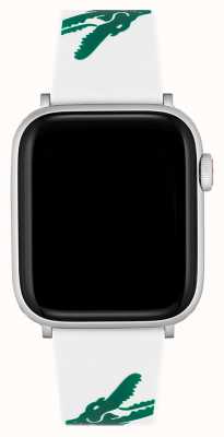 Lacoste Apple Watch Armband aus weißem und grünem Silikon 2050016