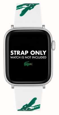 Lacoste Apple Watch Armband (42/44/45mm) weißes und grünes Silikon 2050016