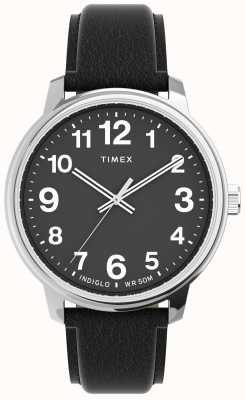 Timex Leicht ablesbare Uhr mit Lederarmband TW2V21400