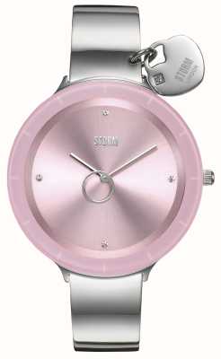 STORM Liana Uhr mit Herzanhänger aus rosafarbenem Edelstahl 47514/PK