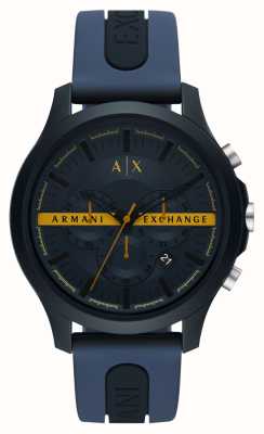 Armani Exchange Chronograph mit dunkelblauem Zifferblatt | blaues Silikonband AX2441
