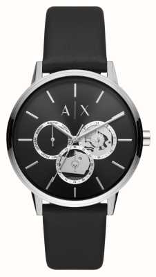 Armani Exchange Herren | schwarzes Zifferblatt | Uhr mit schwarzem Lederarmband AX2745