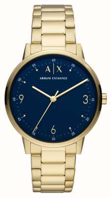 Armani Exchange Blaues Zifferblatt | PVD-vergoldetes Armband AX2749