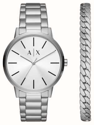 Armani Exchange Geschenkset aus Uhr und Armband aus Edelstahl AX7138SET