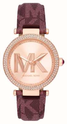 Michael Kors Parker roségoldfarbene Uhr mit Kristallbesatz MK2974