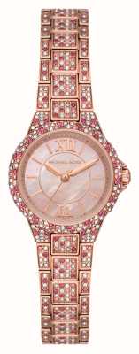 Michael Kors Camille roségoldfarbene Uhr mit Kristallbesatz MK7274