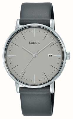 Lorus 37 mm Uhr aus grauem Leder mit grauem Zifferblatt RH999NX9