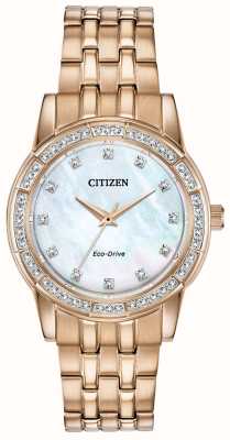 Citizen Womens Eco-Drive Crystal Gold PVD-Stahl EM0773-54D