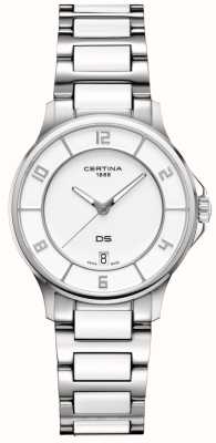 Certina Ds-6 Uhr mit weißem Zifferblatt und Quarzwerk C0392511101700